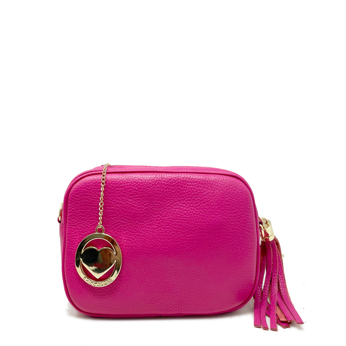 Chicca Borse - Tracollina Clutch Donna in Vera Pelle - Colore Fucsia