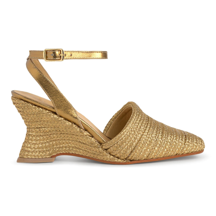Alpargatas de cuña de mujer Julia trenzada y punta afilada
