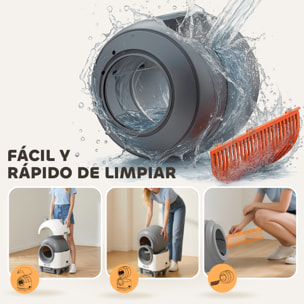 Arenero Gatos Autolimpiable 80L Arenero Autolimpiable Eliminación de Olores Control de APP Protección de Seguridad 1 Rollo de Bolsas de Basura