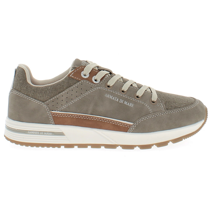 Armata di Mare Scarpe Uomo Sneakers Casual Stringate con Soletta Rimovibile in Memory Foam AMU 1L915 Taupe