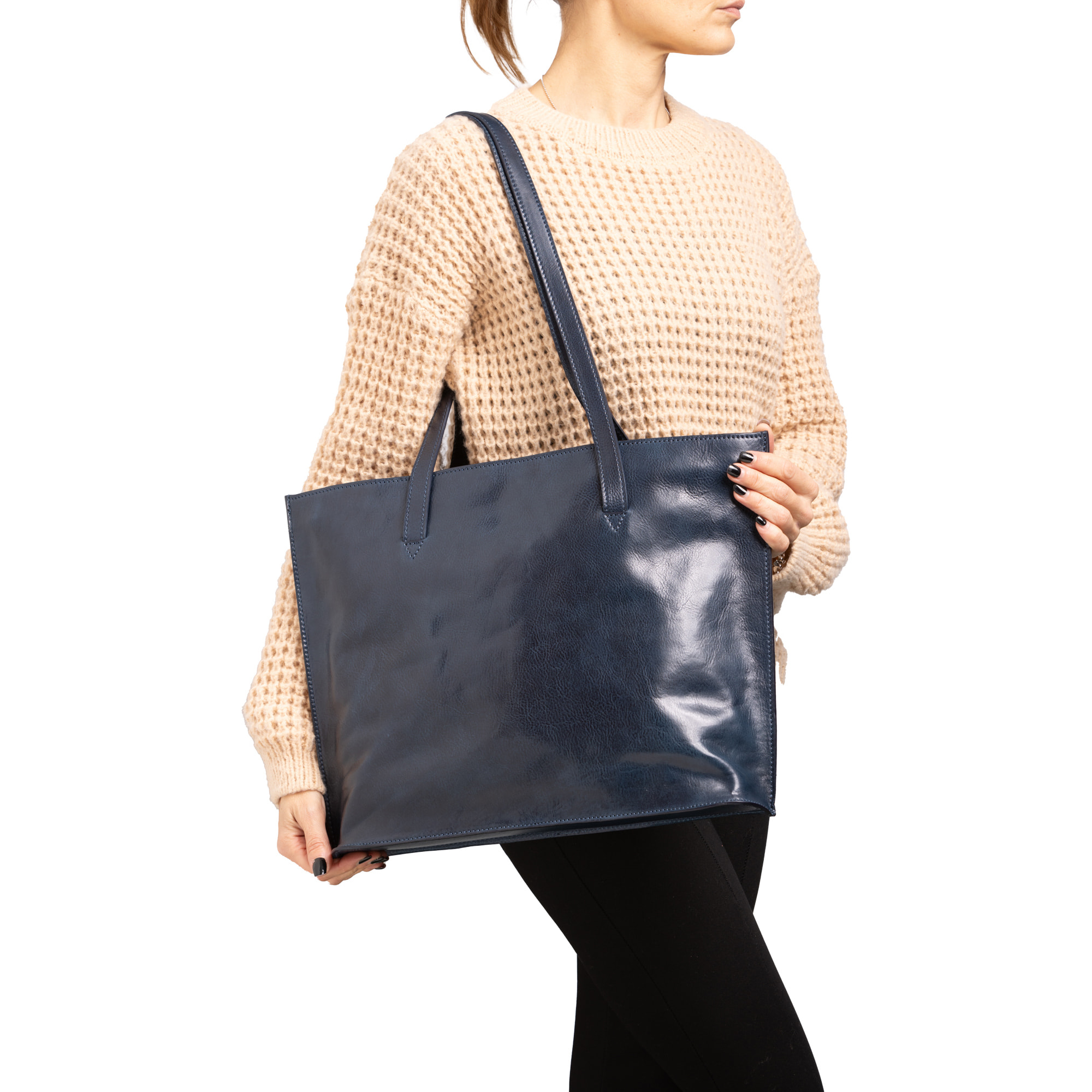 Borsa a spalla  da donna In Vera pelle Made in Italy 31x43x10 cm