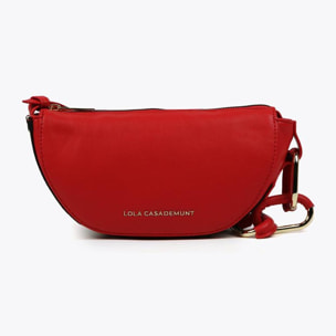 Borsa a tracolla con rondelle e nastro con logo