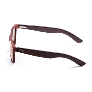 Gafas de sol OCEAN BEACH WOOD - Patilla marrón bambú con montura marrón / Amoke