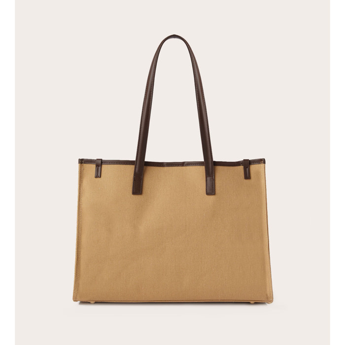 Motivi - Shopping bag in canvas - Marrone