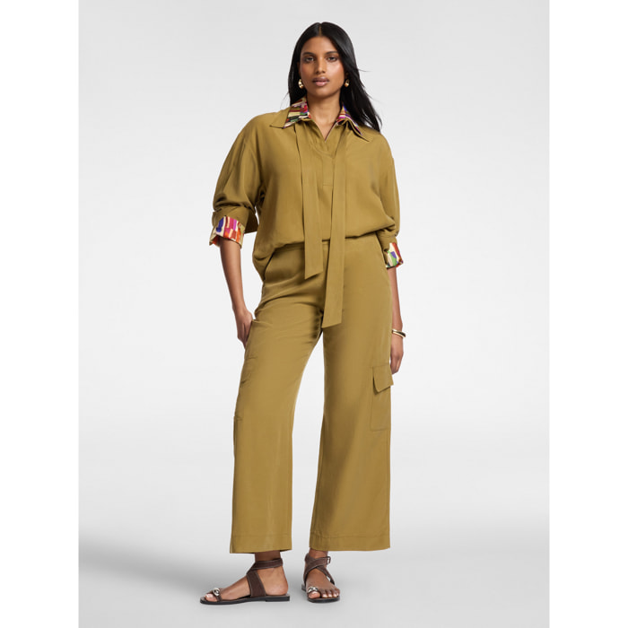 Elena Mirò - Cargo fluidi misto lyocell - Marrone