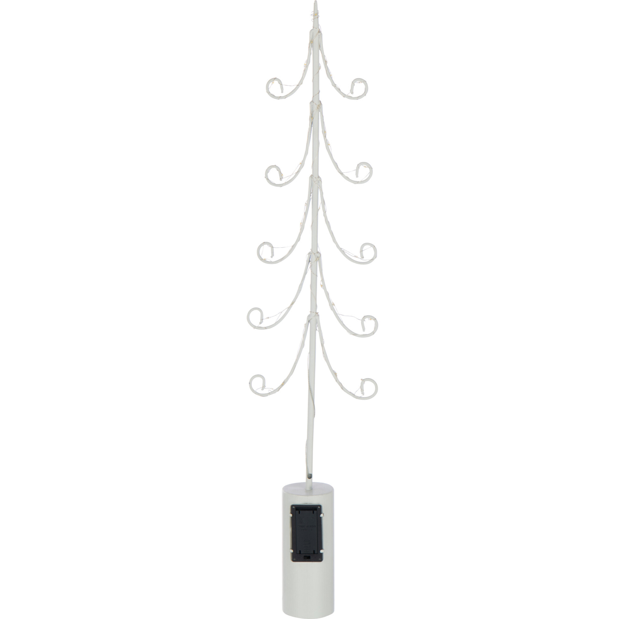 J-Line décoration Arbre Base Cylindre - fer - blanc - large - 4 pcs - LED