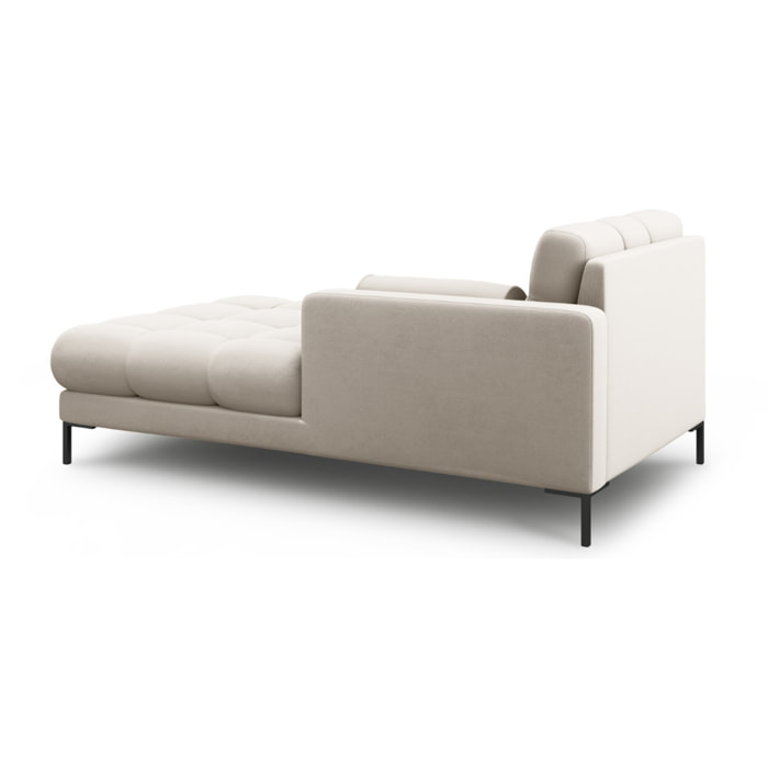 Méridienne droite "Bali" en tissu structurel beige