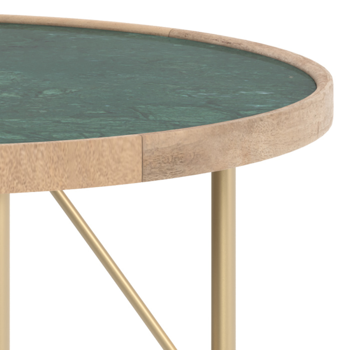 Table basse ronde Kali en marbre vert D85 cm