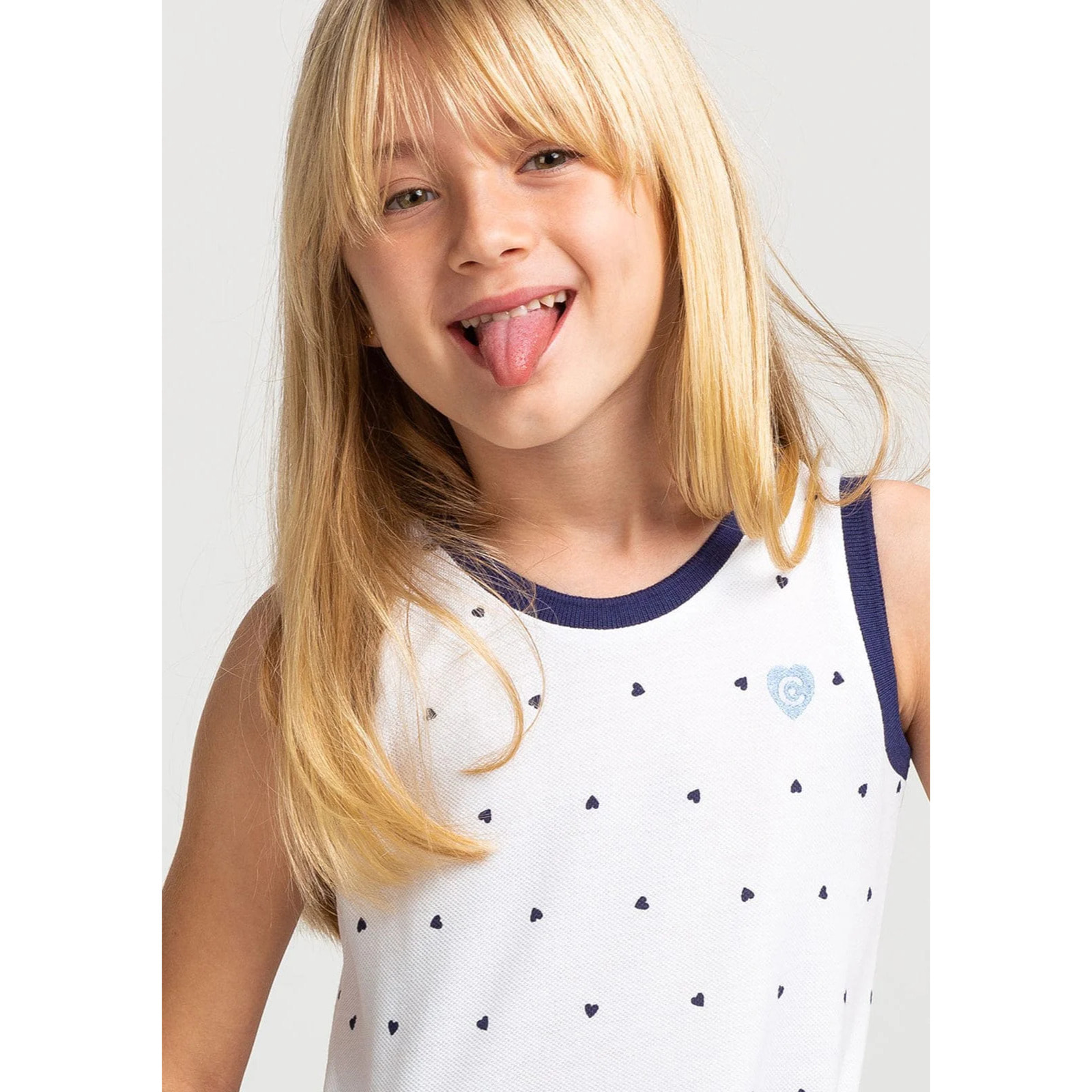 Girl's White Hearts Skater Dress