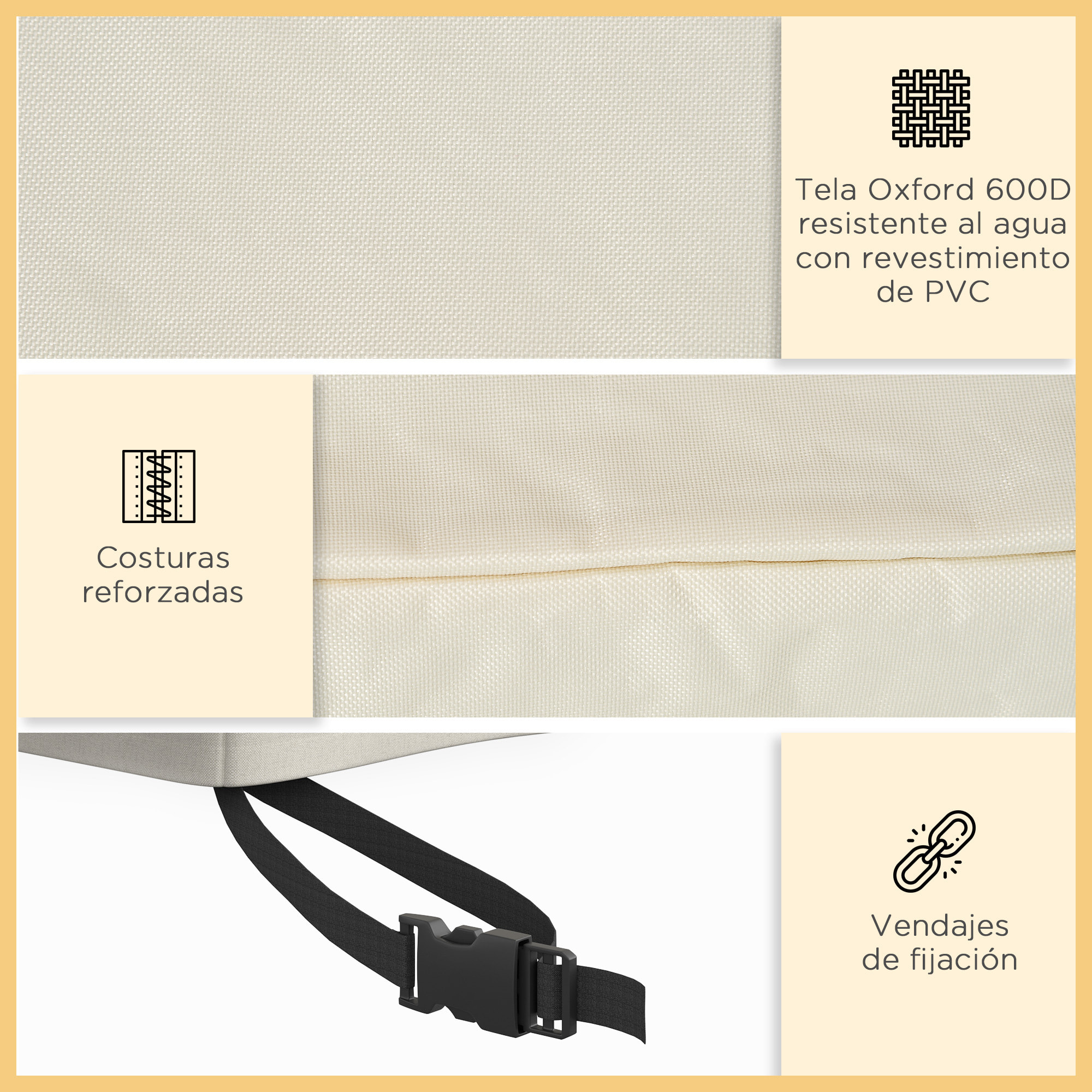 Funda Protectora de Banco 3 Plazas Cubierta Mueble Impermeable 218x111x63/101cm