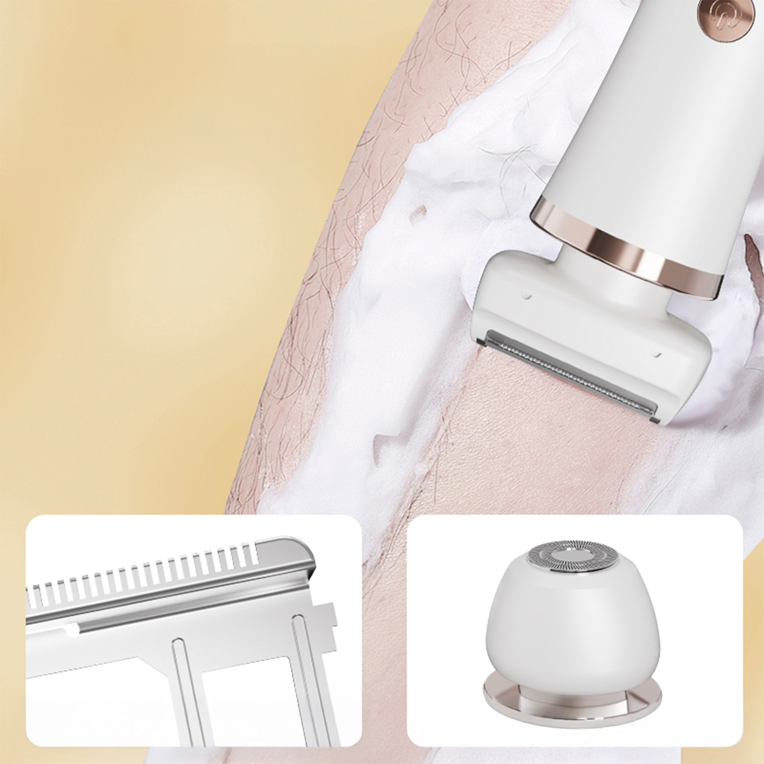 Depilatore 2 in 1 con doppia testina.