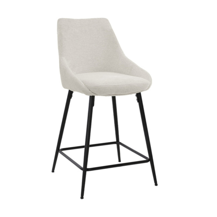 Chaise de bar en tissu avec pieds évasés en métal noir - MONDO