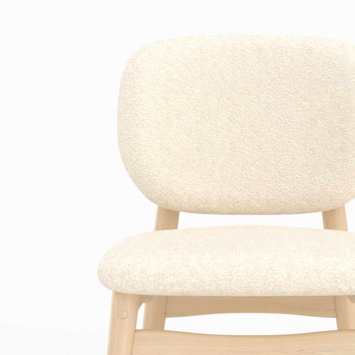 Lot de 2 chaises en tissu bouclé beige - Paulette