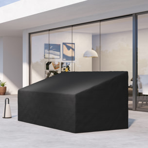 Funda para Banco de Jardín 3-4 Plazas, Funda Sofá Exterior Impermeable, Tela Oxford 600D con Recubrimiento Resistente a los Rayos UV y al Polvo, 218x111x63/101 cm para Patio, Terraza, Negro