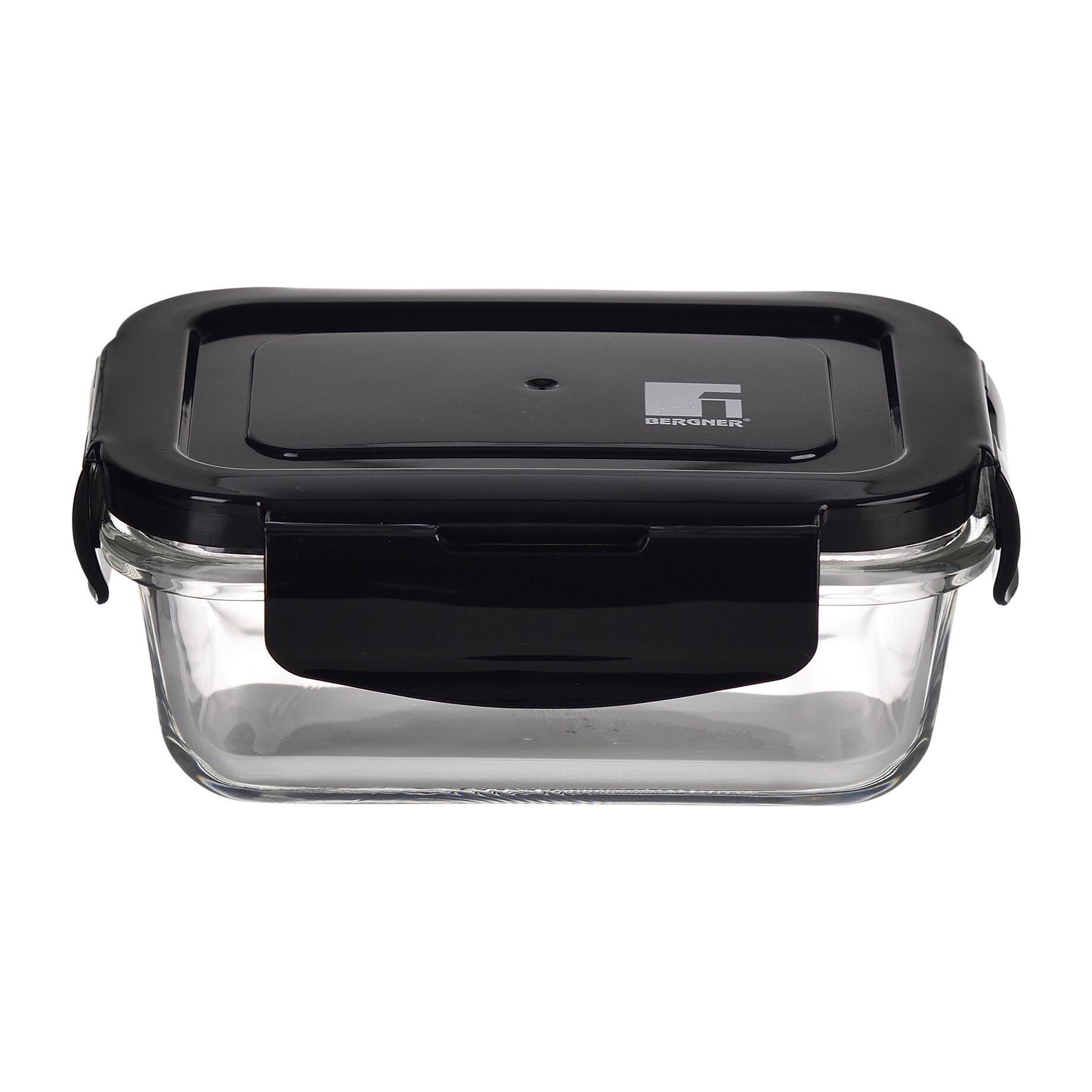 Recipiente Hermético en Borosilicato de 330ml con tapa negra Copper Bergner