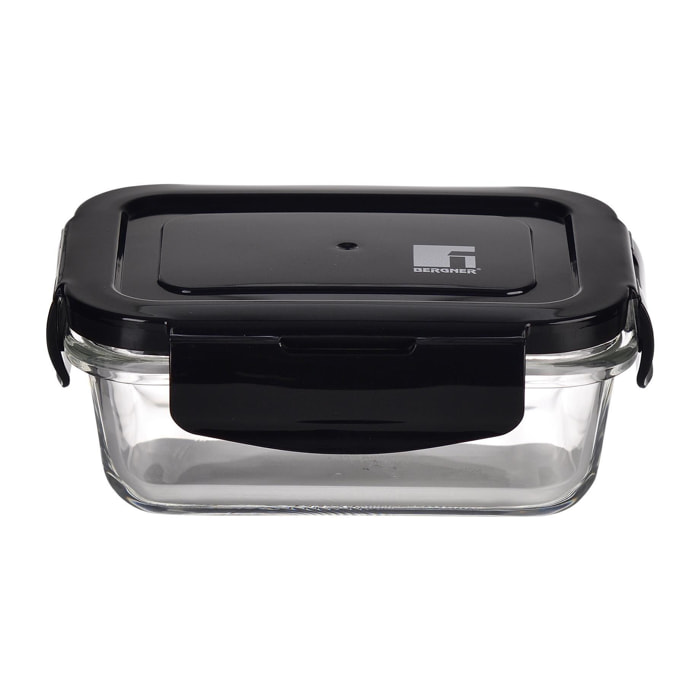 Recipiente Hermético en Borosilicato de 330ml con tapa negra Copper Bergner