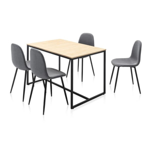 Pack 4 sillas de comedor Hall Gris