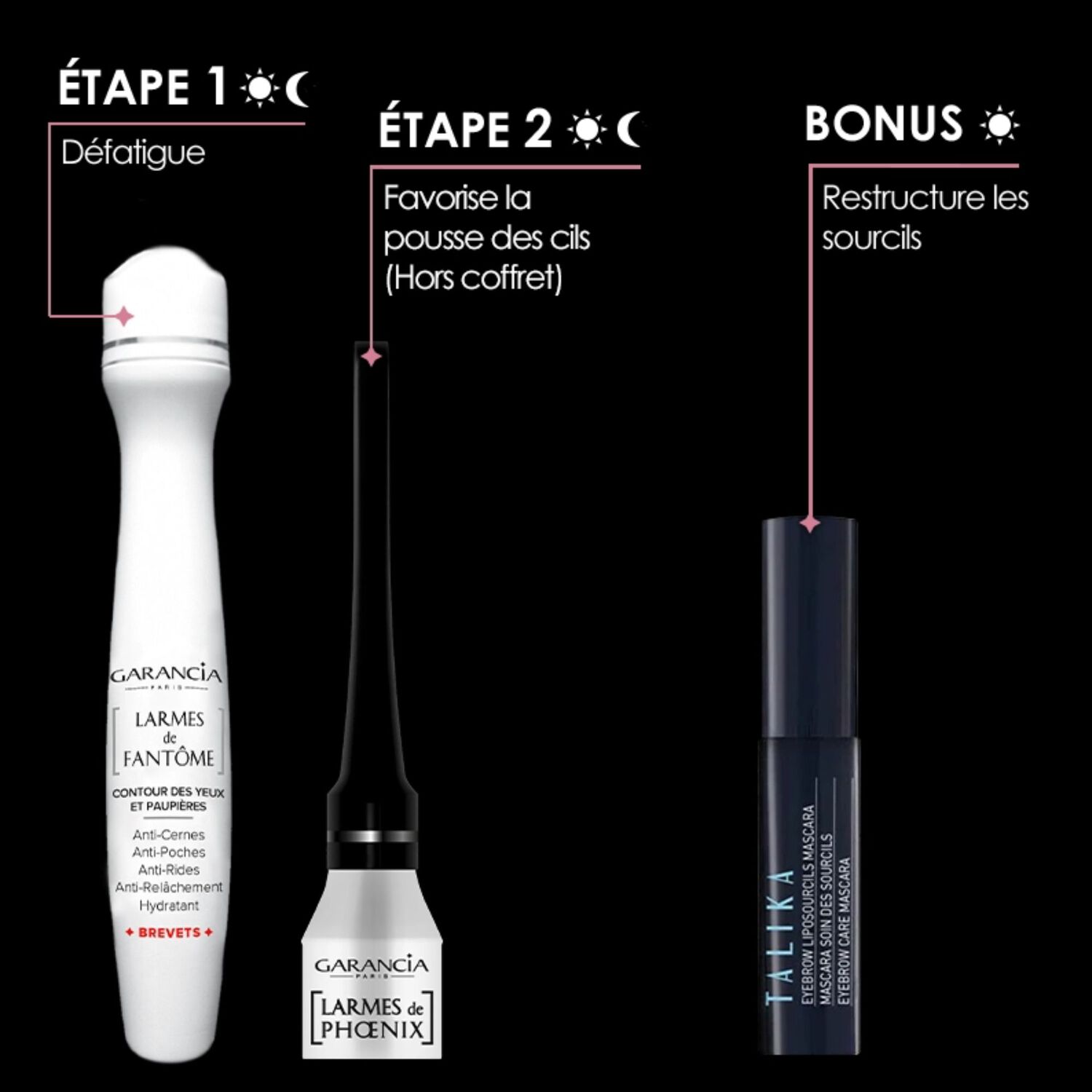 Larmes de fantôme - Coffret Roll-On 10ml + Mascara Liposourcils Châtain 5ml