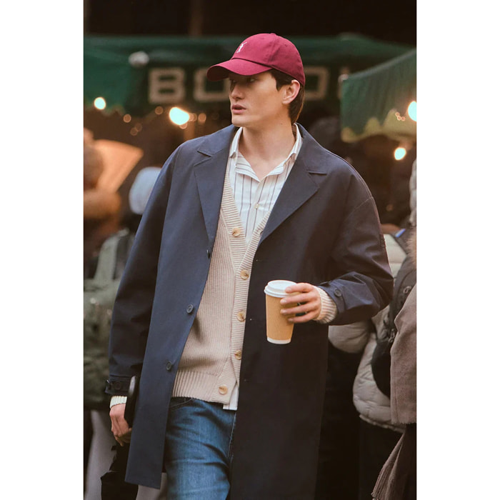 Trench Ellington blu marino con logo in gomma Polo Club