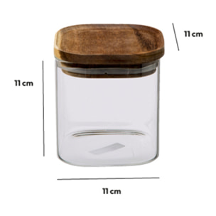 Bocal verre couvercle acacia "Hermet" 0,6L