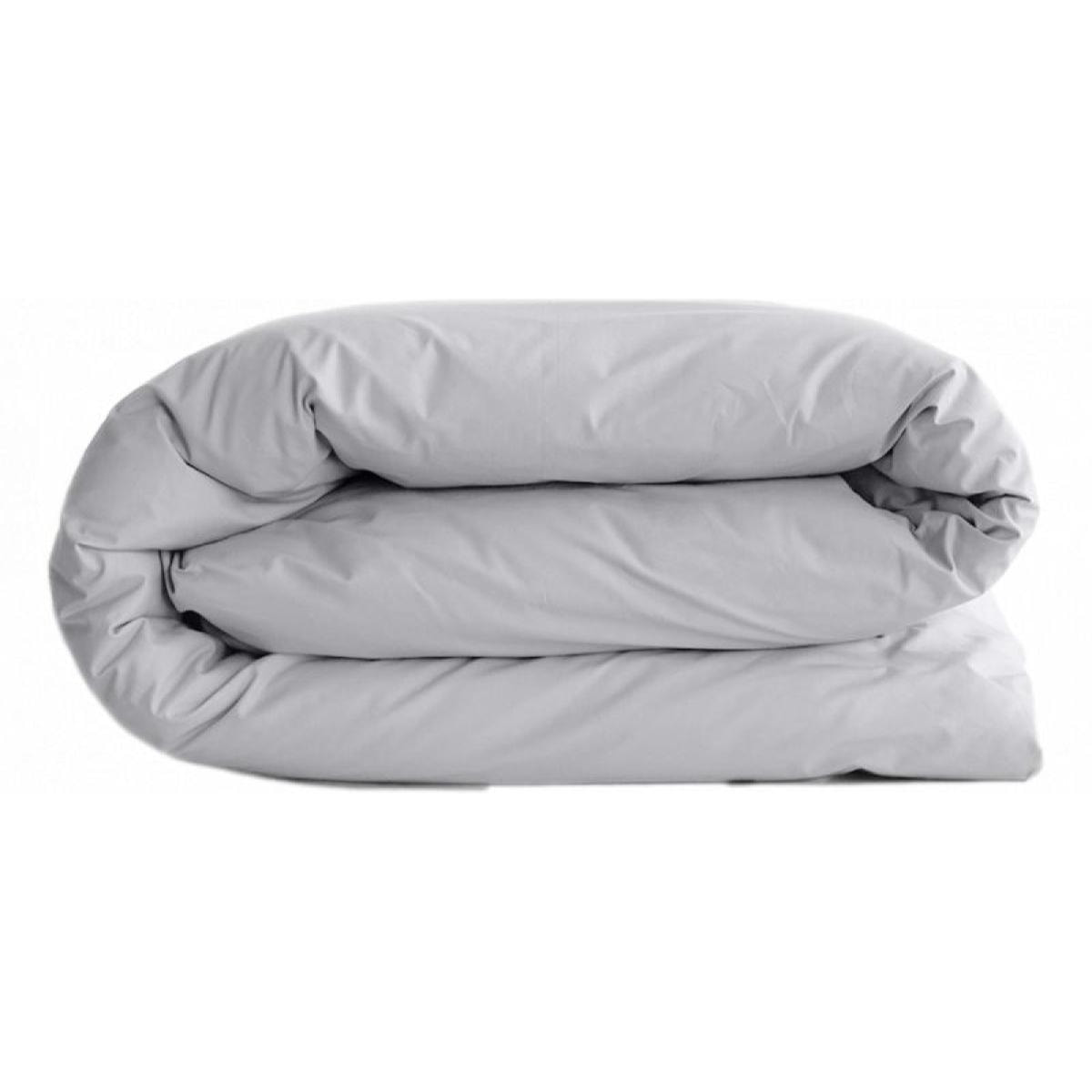 Housse de couette ''Manoir'' percale pur coton peigné longues fibres 80 fils/cm² Vent du sud - Perle