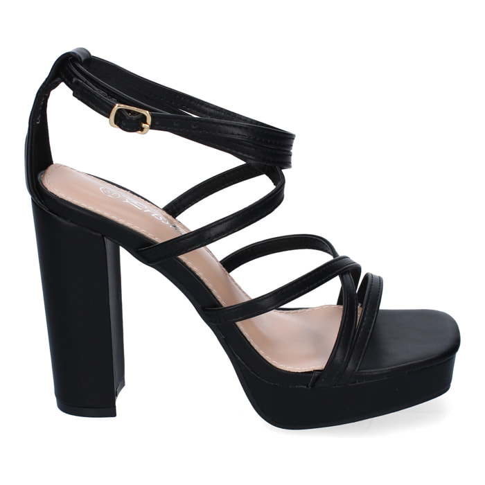 Sandalias de Tacón para Mujer, Elegantes, Diseño Moderno con Tiras Cruzadas