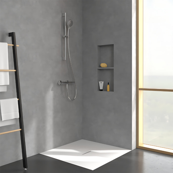 Mitigeur douche thermostatique VILLEROY ET BOCH Universal rond + Ensemble de douche Verve Showers 3 jets