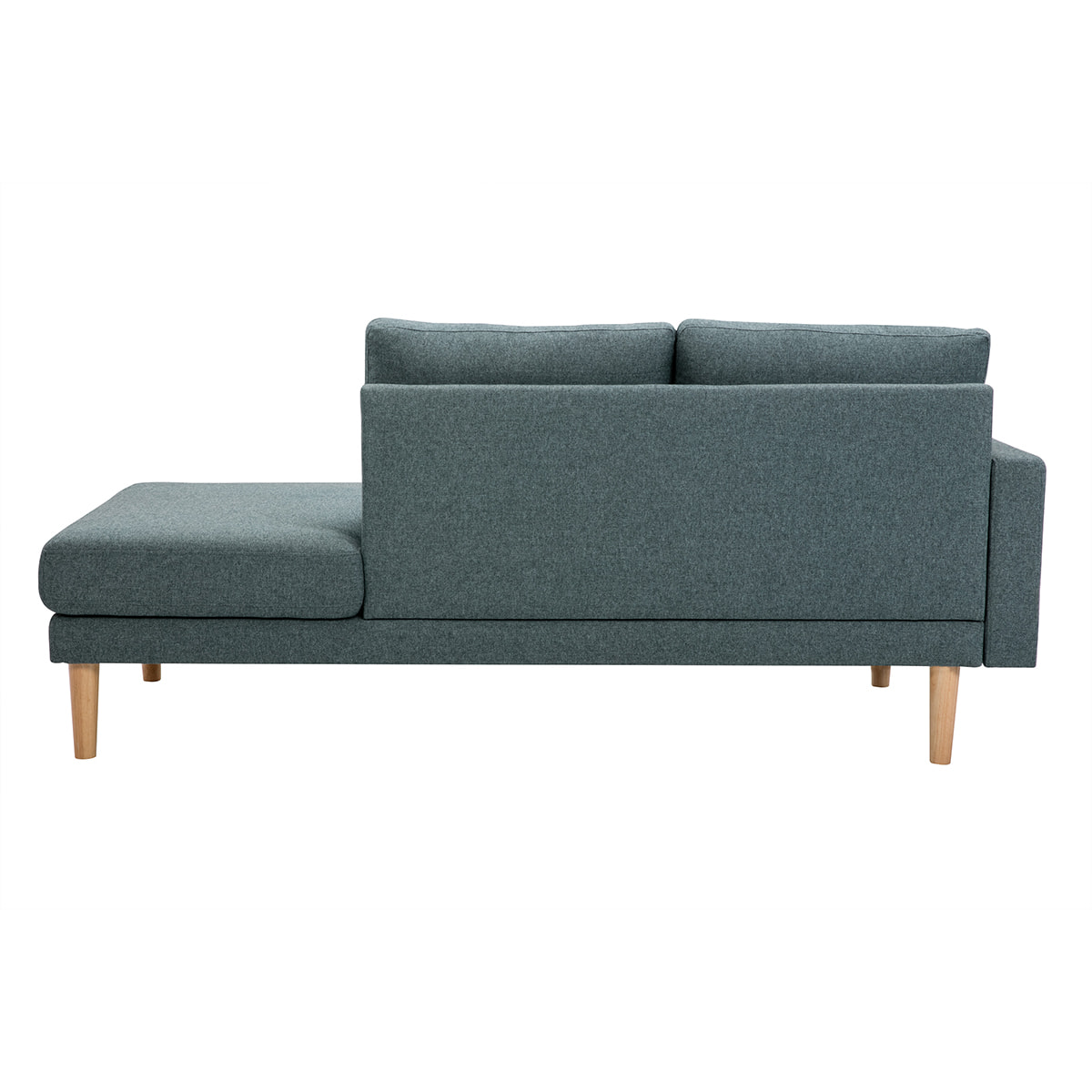 Méridienne scandinave en tissu vert de gris et bois clair massif L190 cm BERTILLE