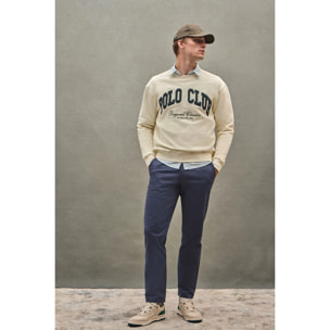 Felpa ecrù, dal fit amplio Established 2012 Polo Club