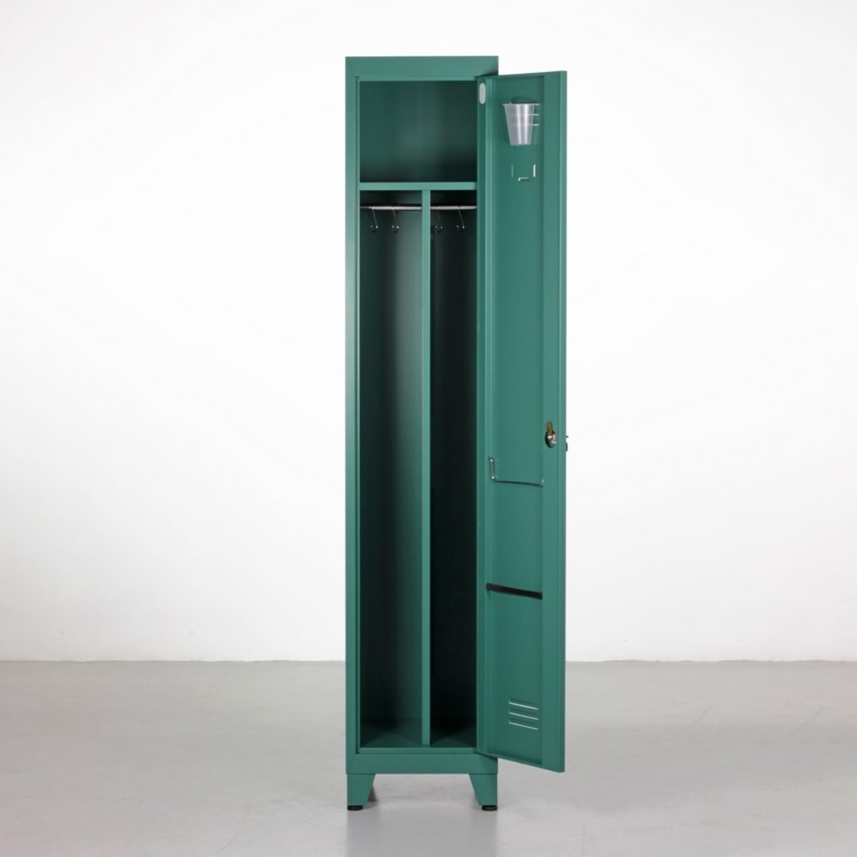 Armadietto metallo 180X38X45 con separatore centrale verde