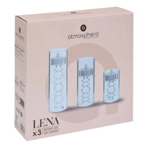Bougie LED Lena transparent 6x6cm