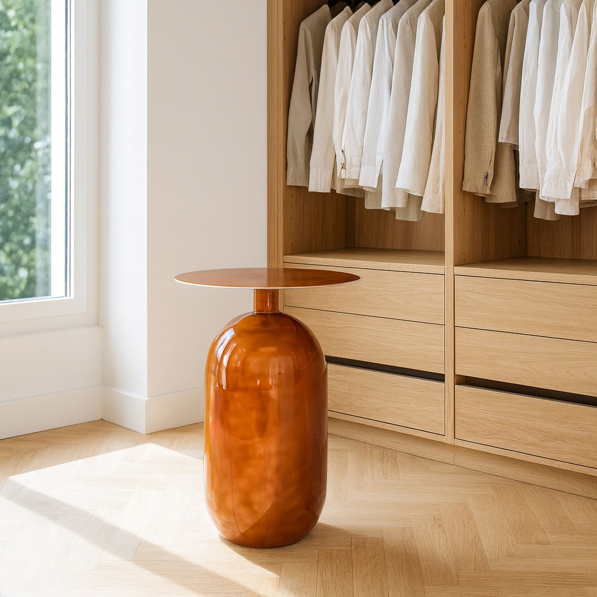 Table d'appoint en bois de manguier émaillé  BODO