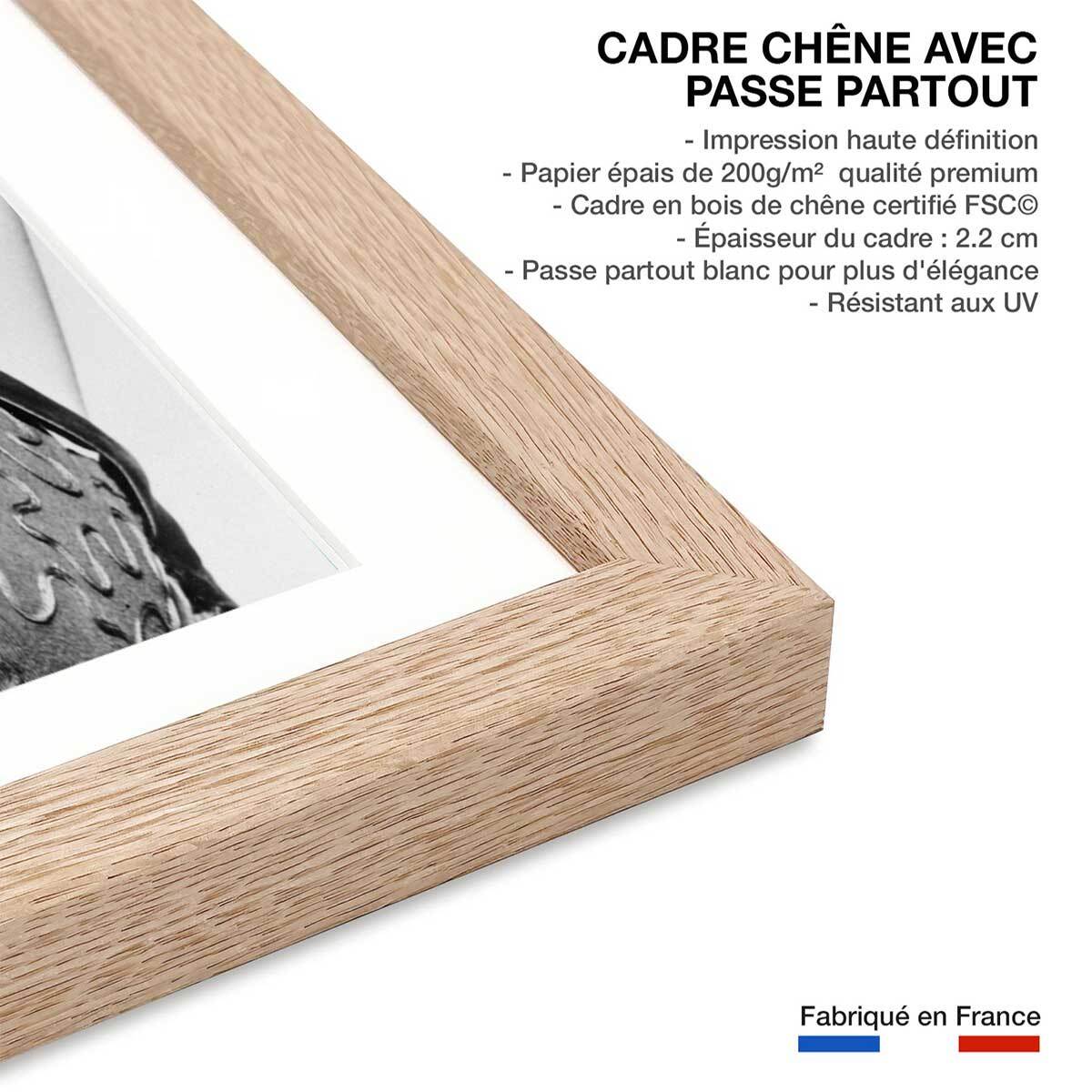 Affiche célébrité Marilyn Monroe, 1953 Affiche + cadre en bois - Chêne