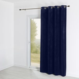 Rideau Ignifugé  M1 en velours premium - Bleu Marine