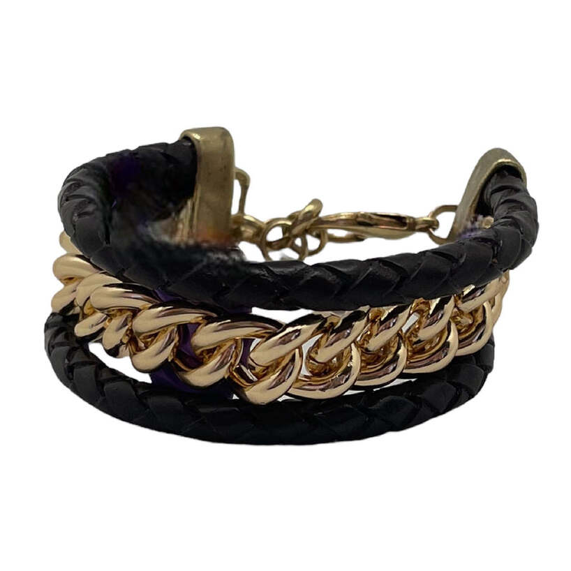 Pulsera canal en dorado