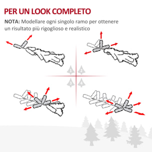 HOMCOM Albero di Natale Artificiale 150cm Alto e Stretto con Rami Realistici e Base in Plastica, Verde