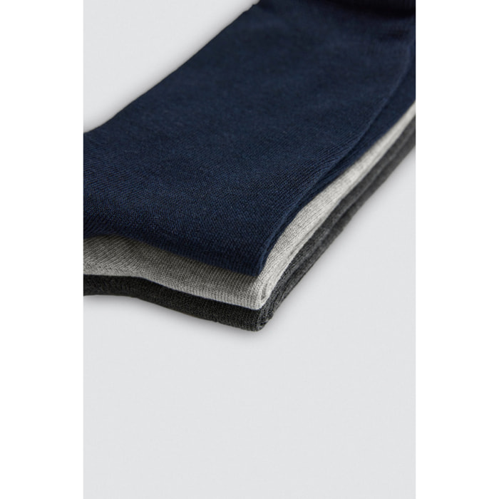 Confezione da 3 calzini basico in bambù in colori neutri