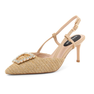 Slingback Donna colore Beige-Altezza tacco:8cm