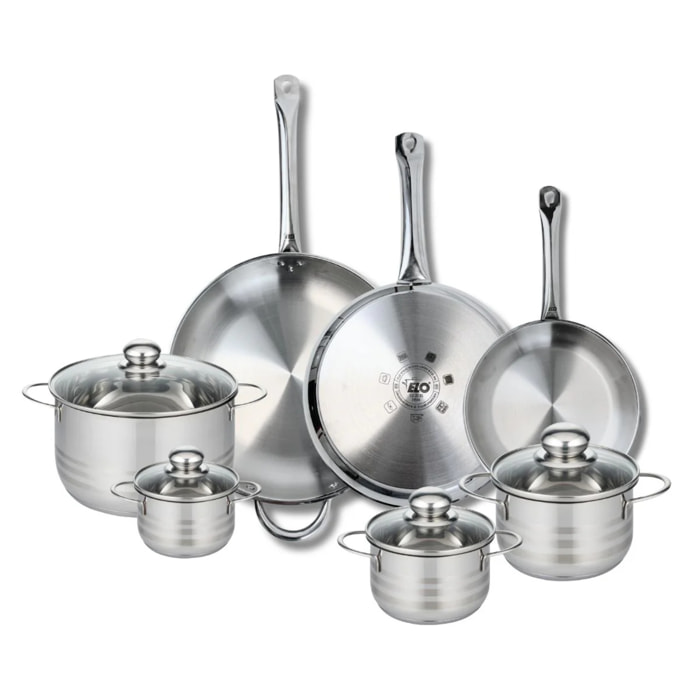 Ensemble de 3 Poêles de cuisson 24, 28 et 32 cm et 4 faitouts 12, 14, 16 et 20 cm Elo Profi Brillant