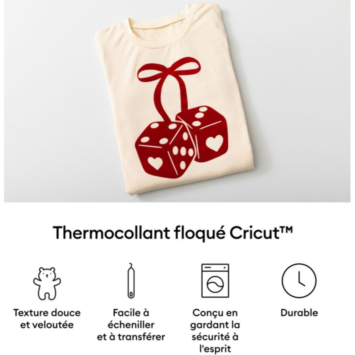 Accessoire CRICUT Flocked Iron On Black