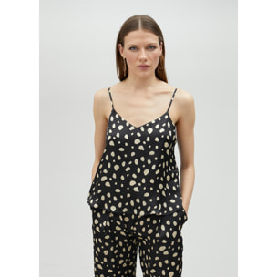 Top stile lingerie pois