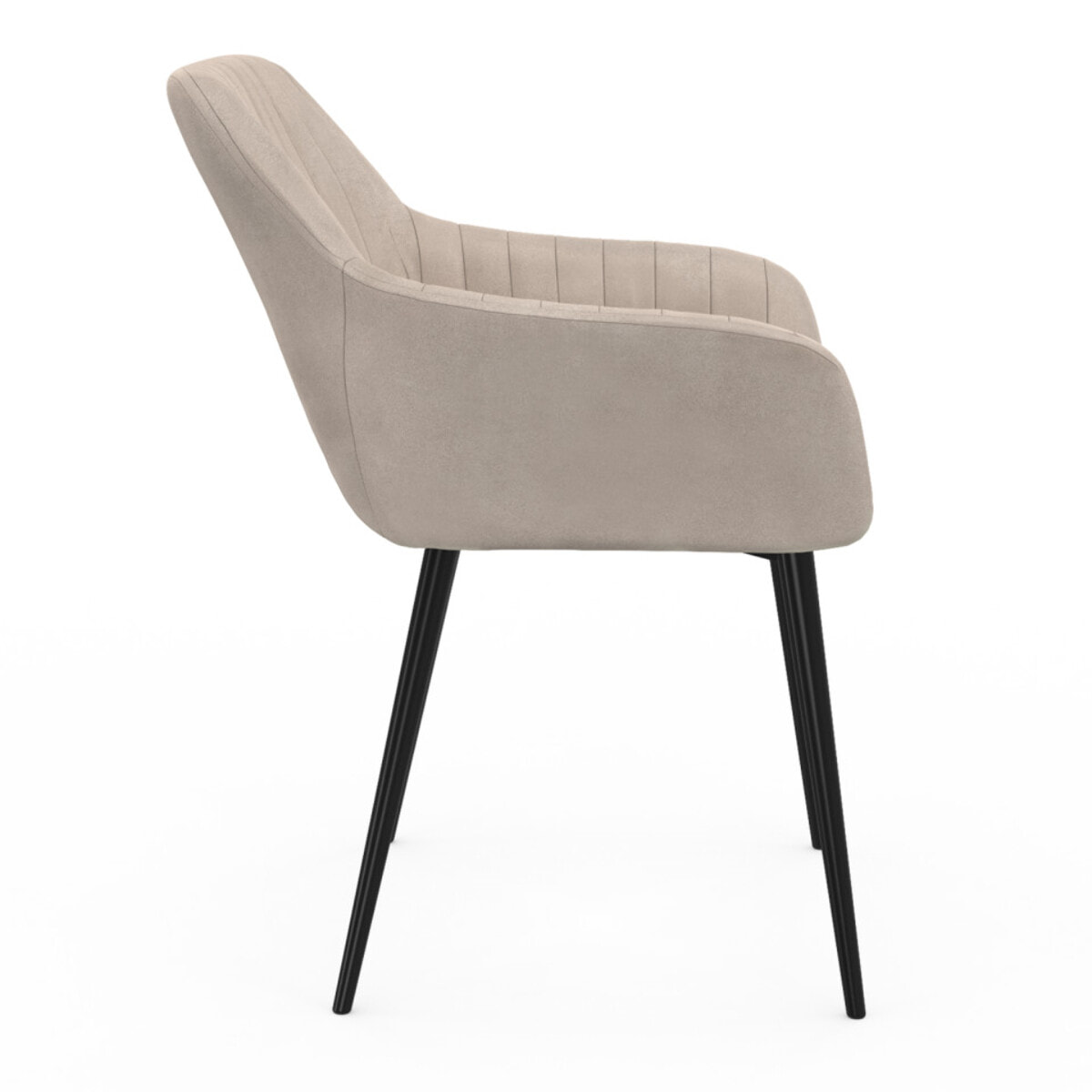 Chaises Ariana velours taupe pieds métal - lot de 2
