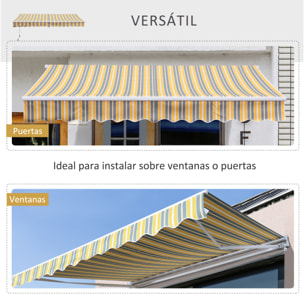 Toldo Manual de Aluminio Acero Poliéster 3.5x2.5m Amarillo