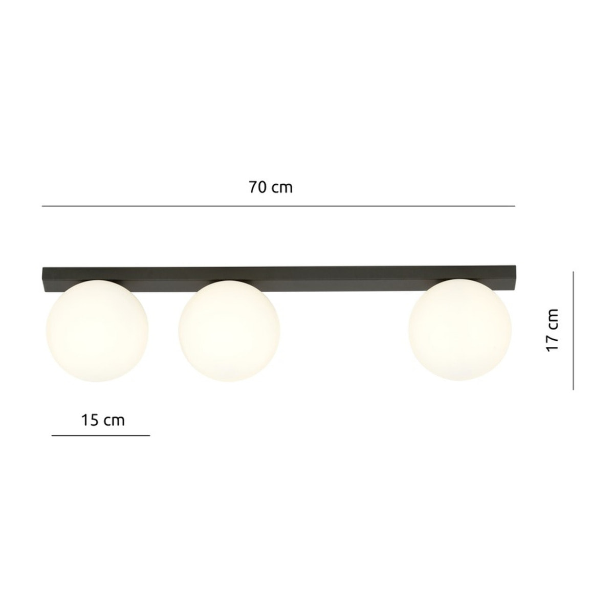 Lampada da soffitto FIT in acciaio nero opaco e vetro opalino