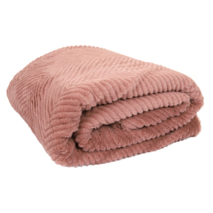 Plaid - HOME DECO FACTORY - Imitation Fourrure - Rose