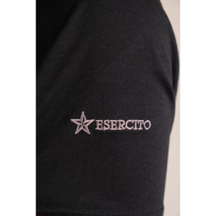 T-shirt Esercito nera in cotone uomo
