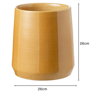 J-Line cache-pot Rond - céramique - ocre - large
