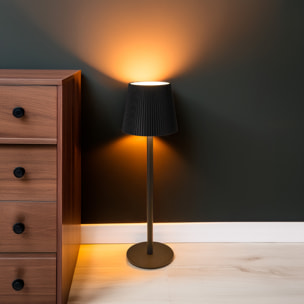 Well Home Lámpara de mesa Negra LED Recargable con 32 Luces Blancas cálidas y 4 niveles de Brillo Ø10,5x36,2cm