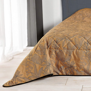 Jeté de lit aux feuilles stylisées - Cuivre