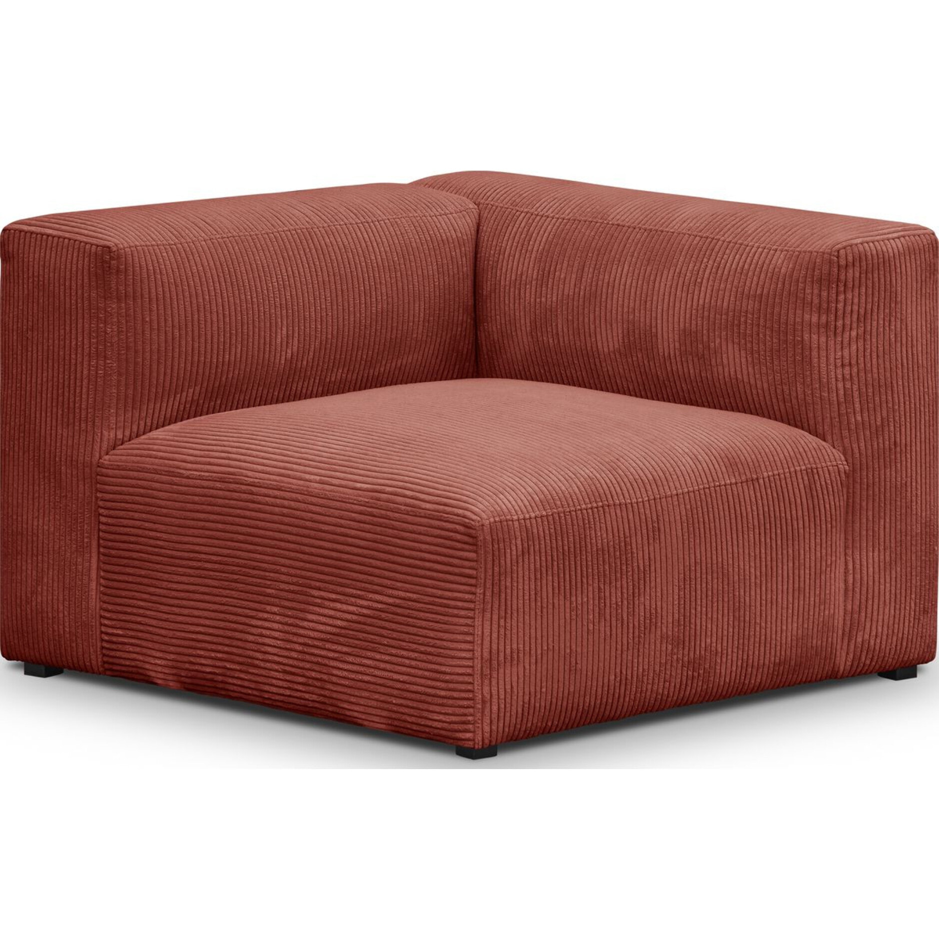 Canapé d'angle à gauche modulable 4 places en velours côtelé + pouf - MODULO